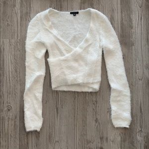 Plunge Fuzzy Sweater